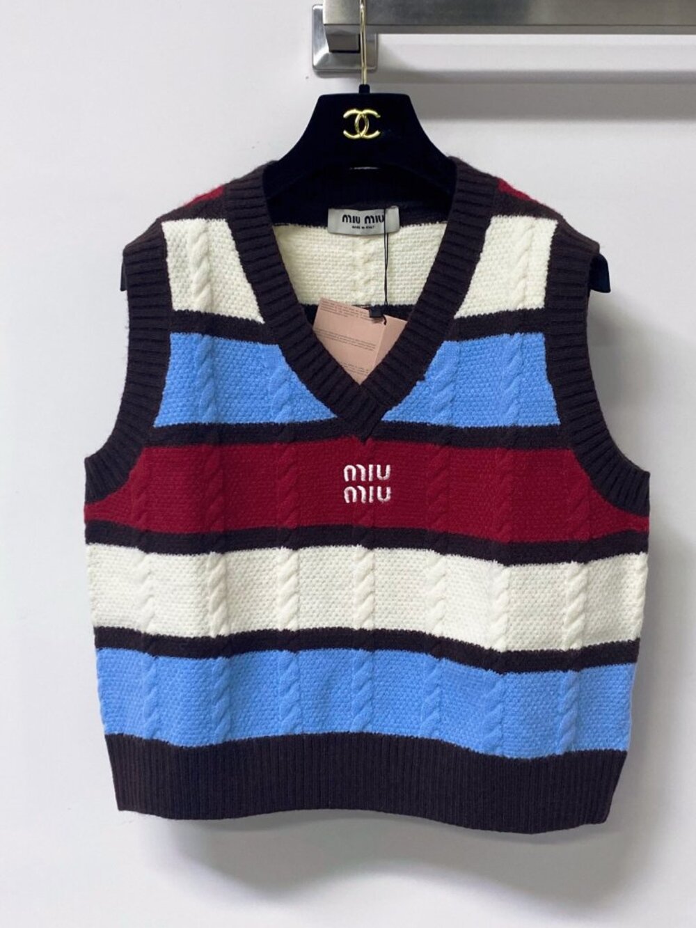 Miu Miu Striped Knit Sweater Vest